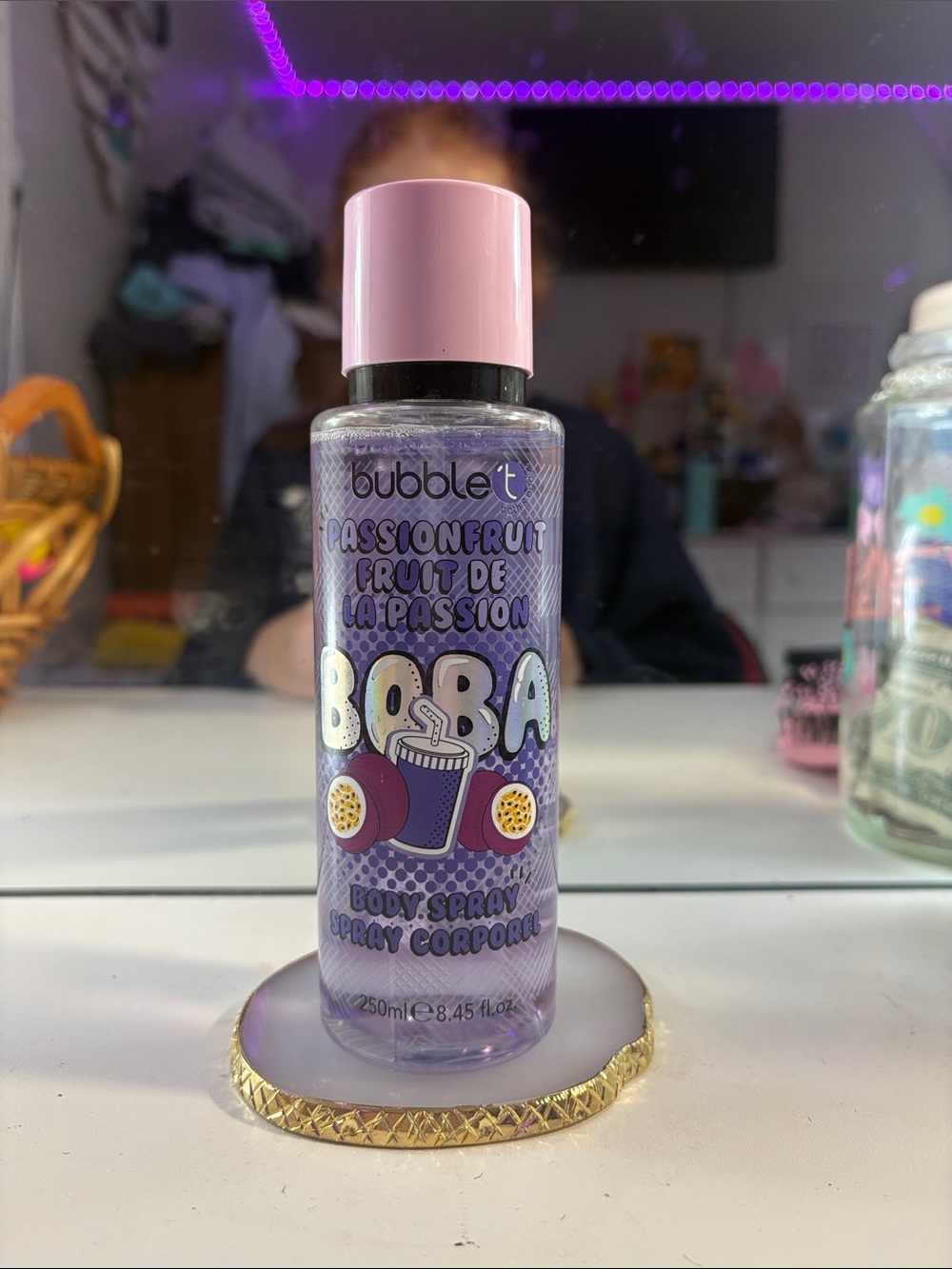 Bubble T Boba Passionfruit Body Spray - Pink & Purple